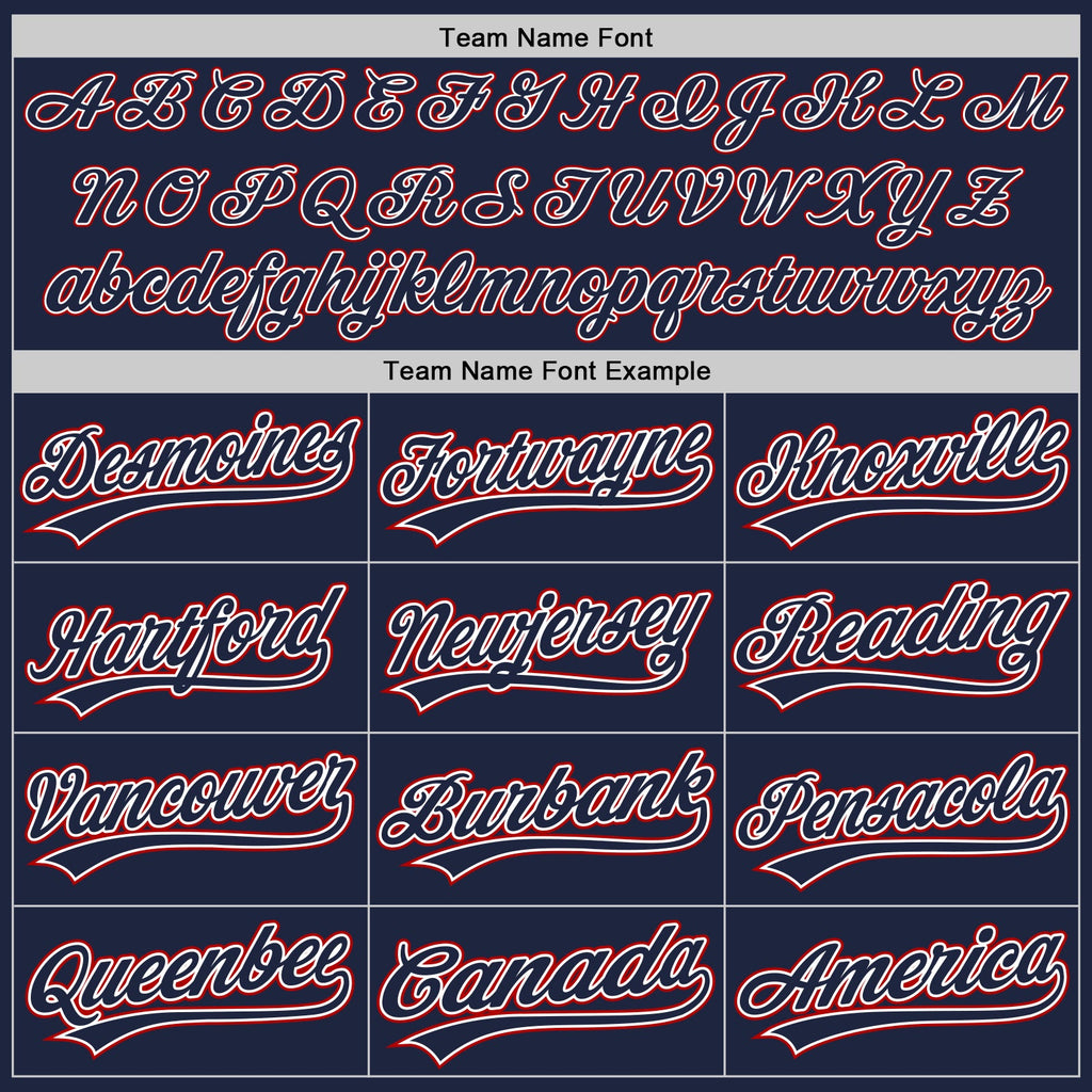 Custom Navy White-Red Authentic Baseball Jersey