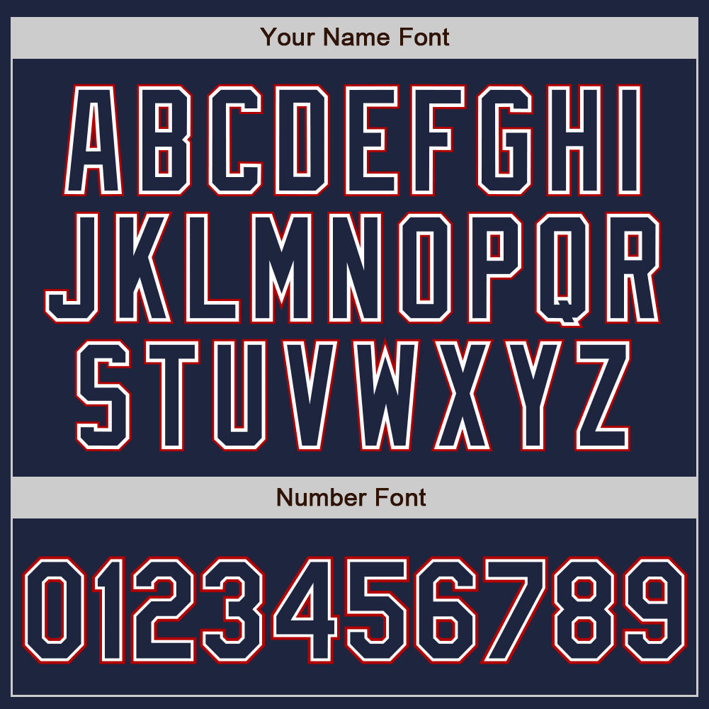 Custom Navy White-Red Authentic Baseball Jersey