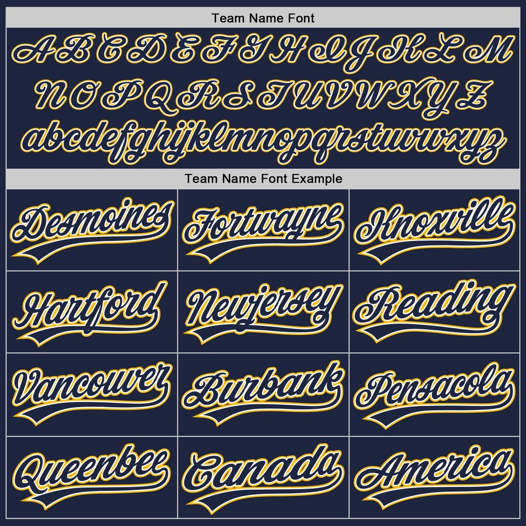 Custom Navy White-Gold Authentic Baseball Jersey