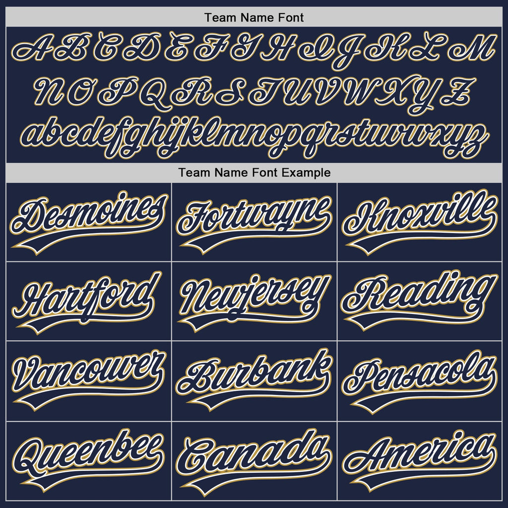 Custom Navy White-Old Gold Authentic Baseball Jersey
