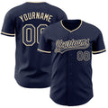 Custom Navy Cream Authentic Baseball Jersey