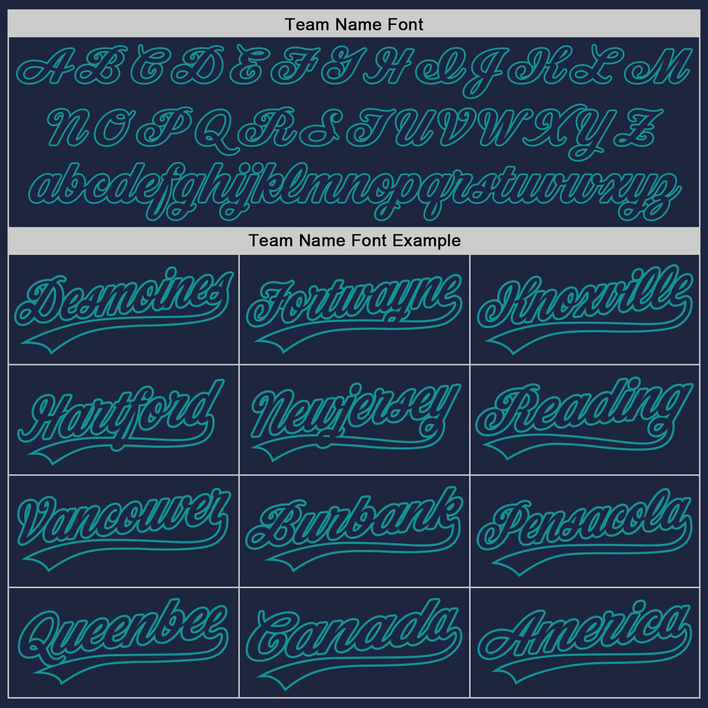 Custom Navy Teal Authentic Baseball Jersey