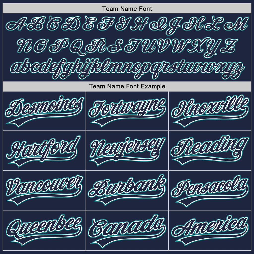 Custom Navy White-Teal Authentic Baseball Jersey