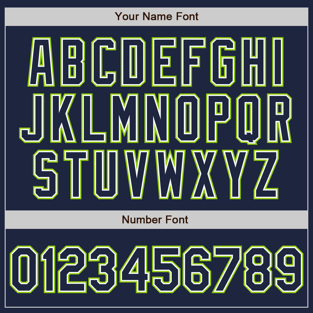Custom Navy White-Neon Green Authentic Baseball Jersey