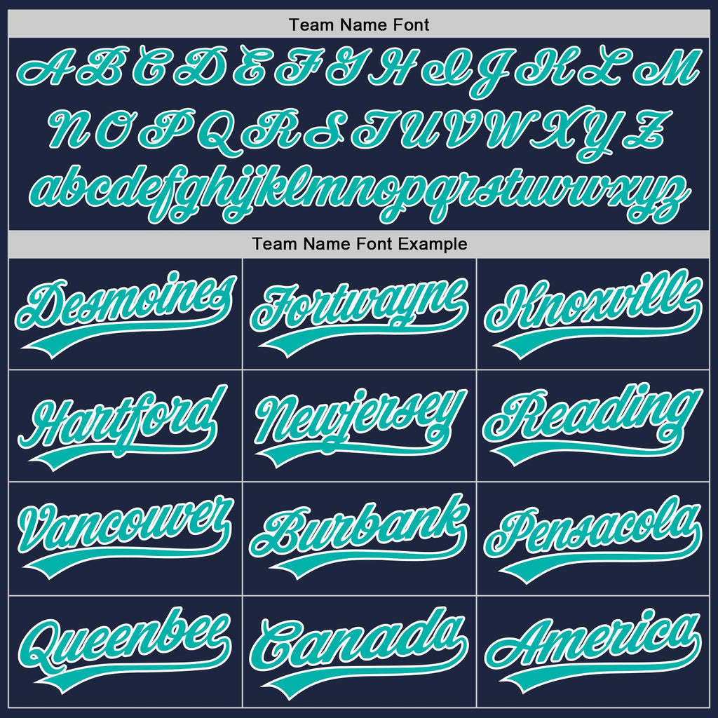 Custom Navy Aqua-White Authentic Baseball Jersey