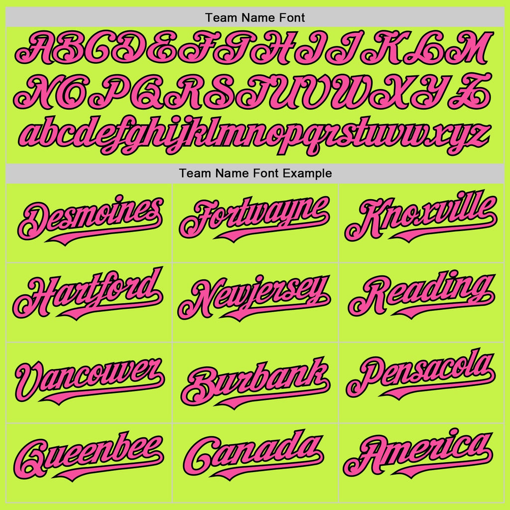Custom Neon Green Pink-Black Mesh Authentic Throwback Baseball Jersey