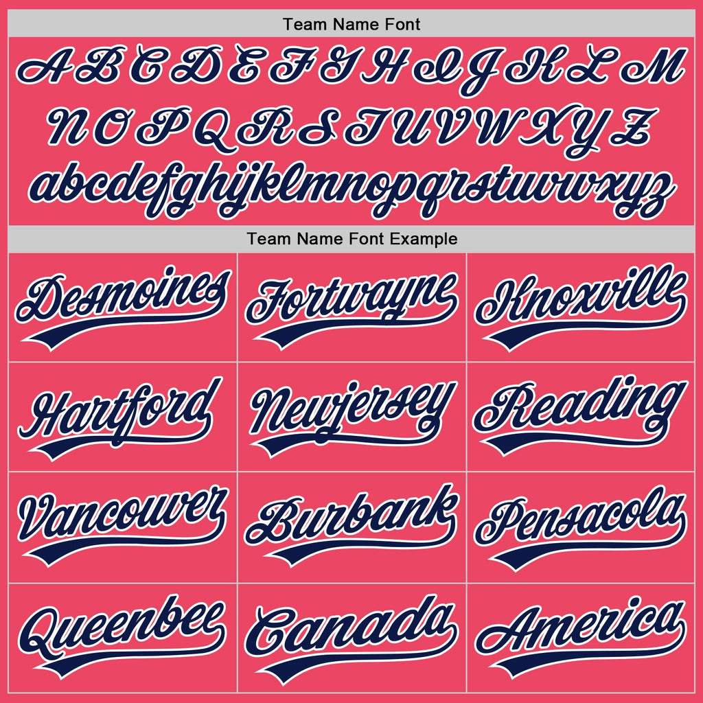 Custom Neon Pink Navy-White Authentic Baseball Jersey