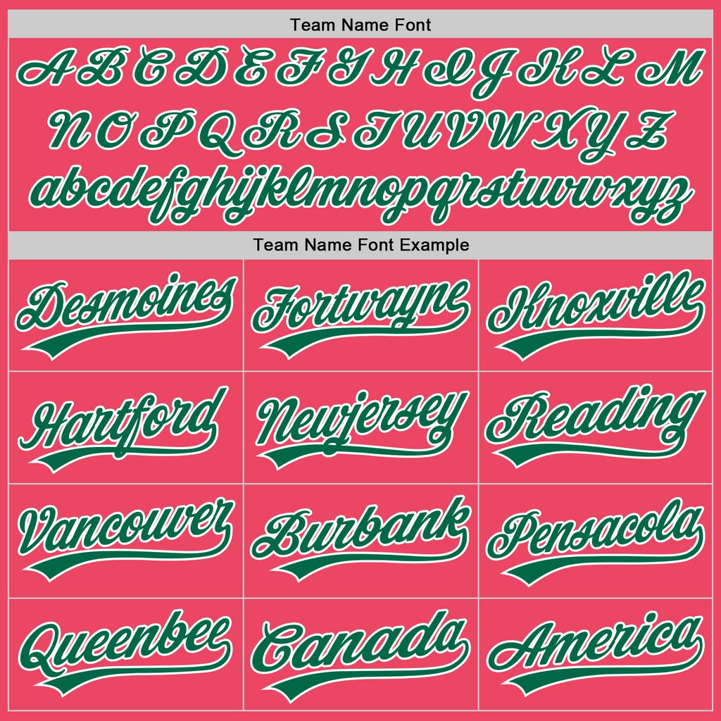 Custom Neon Pink Kelly Green-White Authentic Baseball Jersey