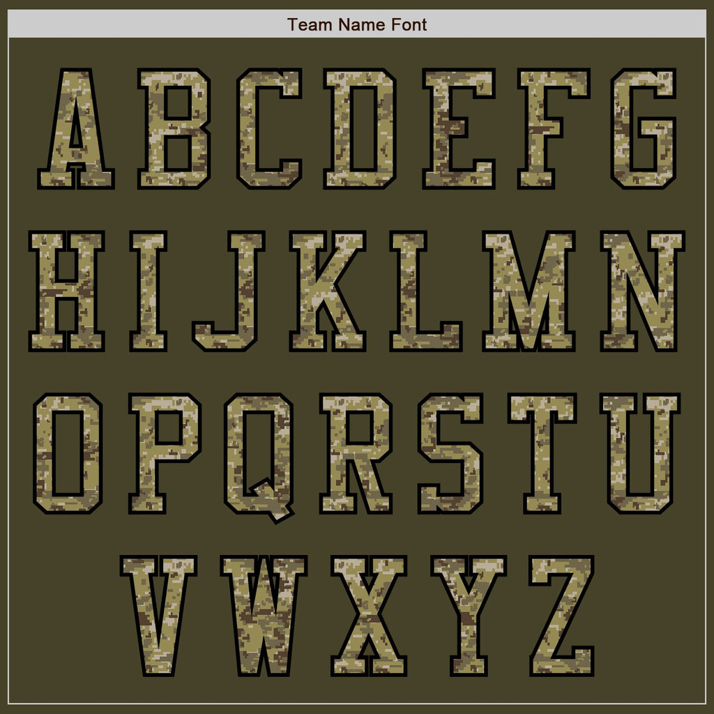 Custom Olive Camo-Black Authentic Salute To Service Baseball Jersey