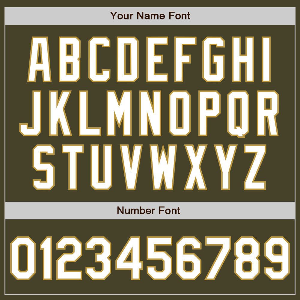 Custom Olive White-Old Gold Authentic Salute To Service Baseball Jersey