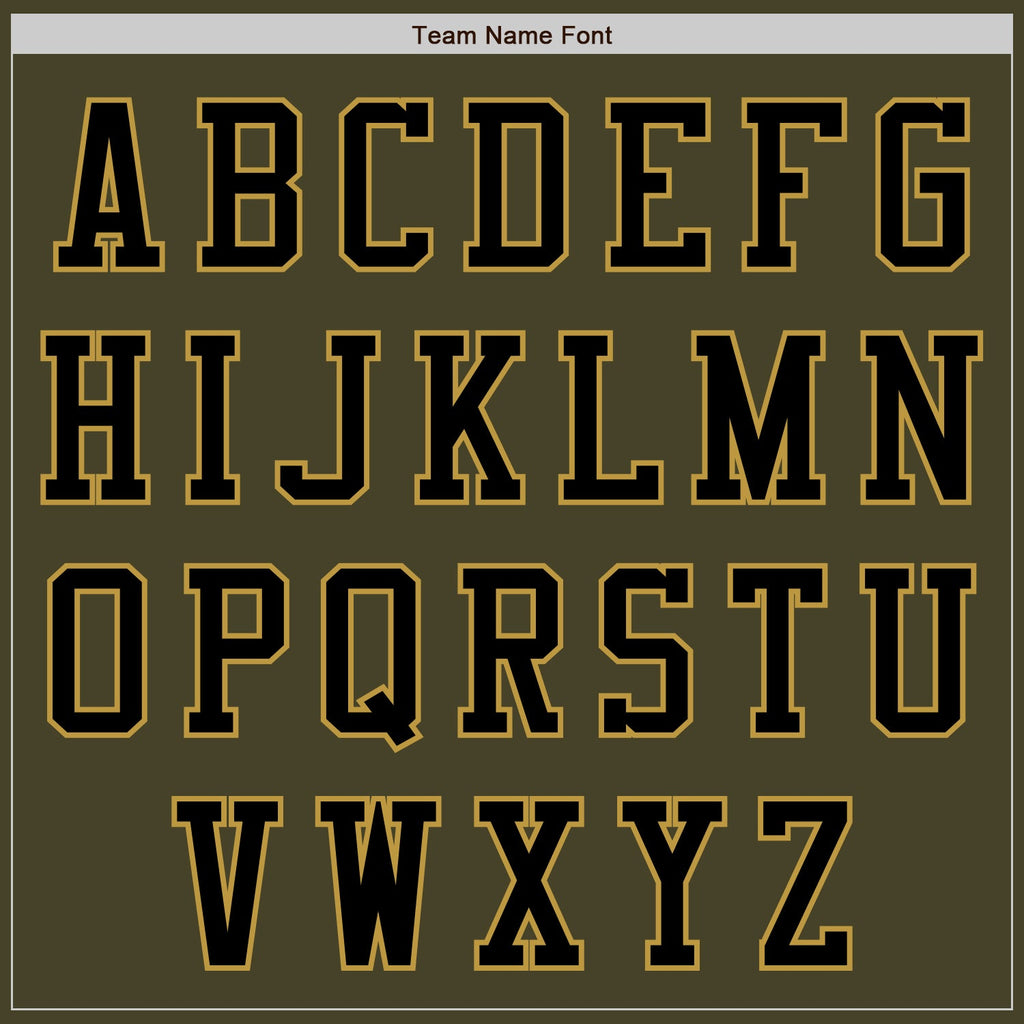 Custom Olive Black-Old Gold Authentic Salute To Service Baseball Jersey