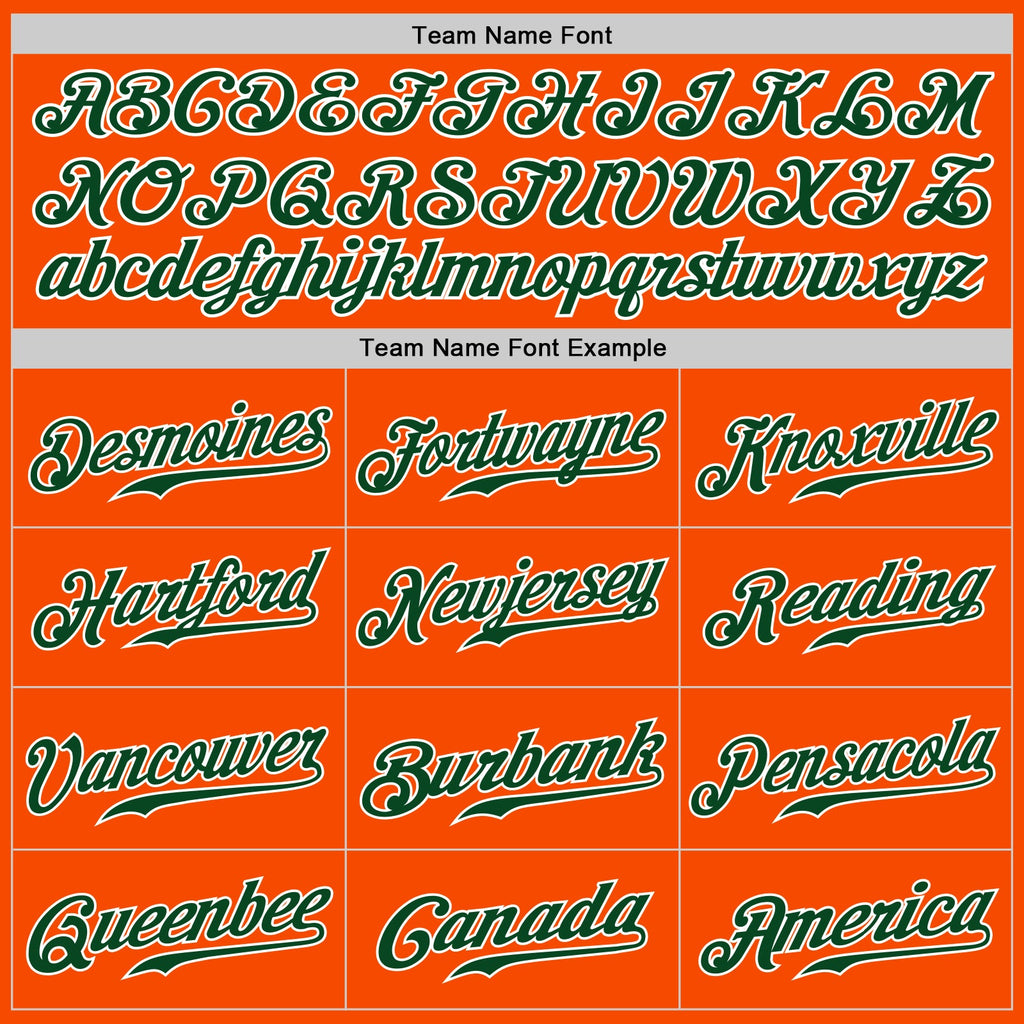Custom Orange Green-White Authentic Baseball Jersey