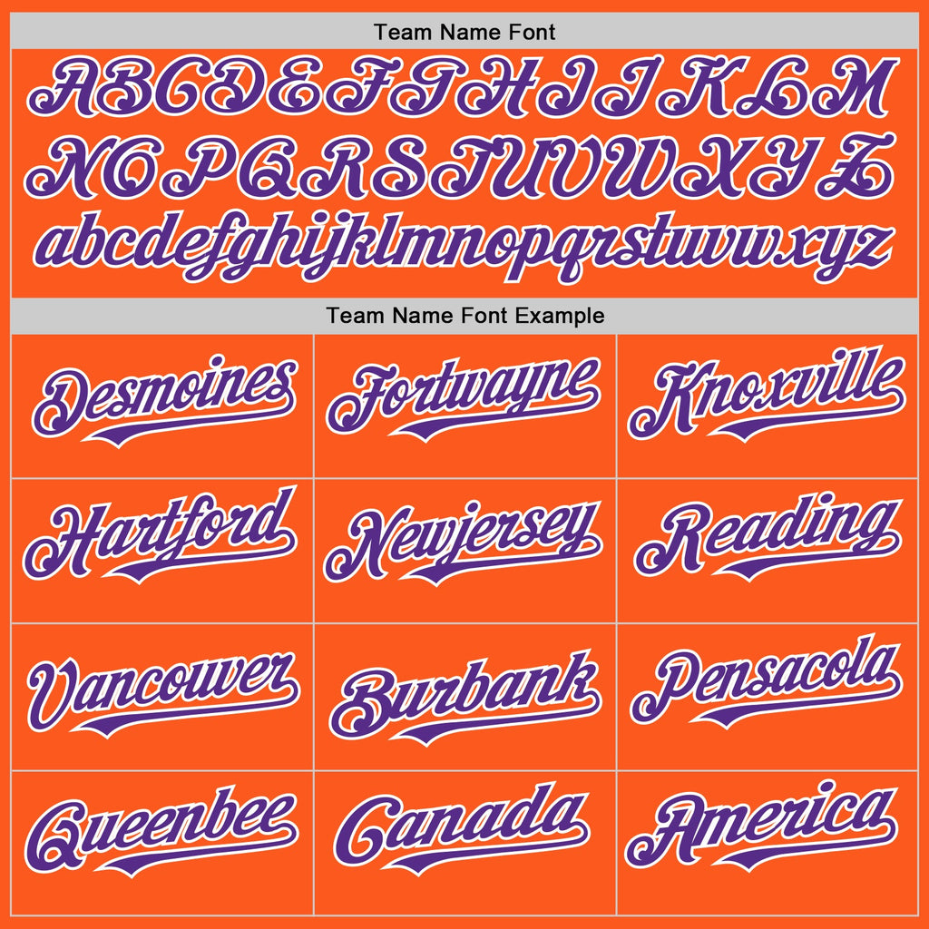 Custom Orange Purple-White Mesh Authentic Throwback Baseball Jersey