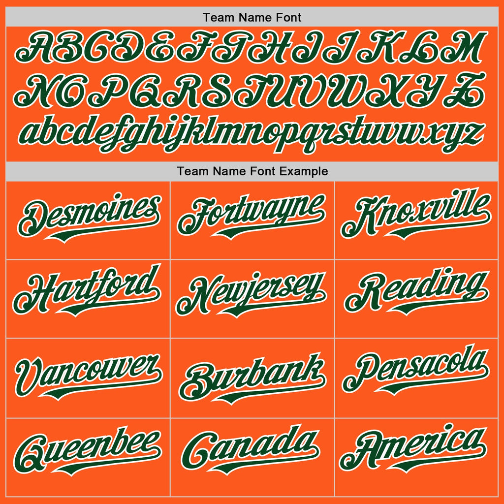 Custom Orange Green-White Mesh Authentic Throwback Baseball Jersey