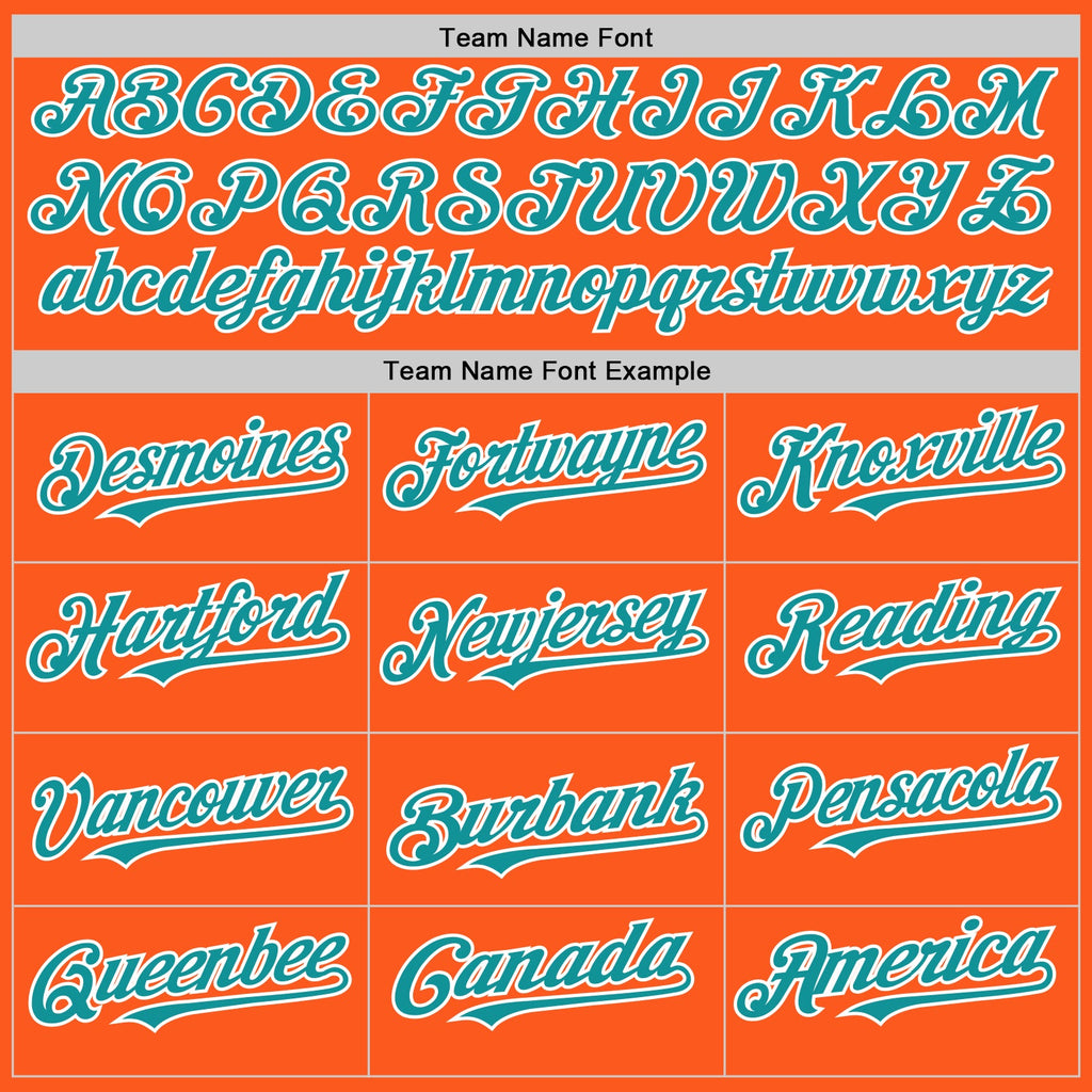 Custom Orange Teal-White Mesh Authentic Throwback Baseball Jersey