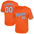 Custom Orange White-Royal Mesh Authentic Throwback Baseball Jersey