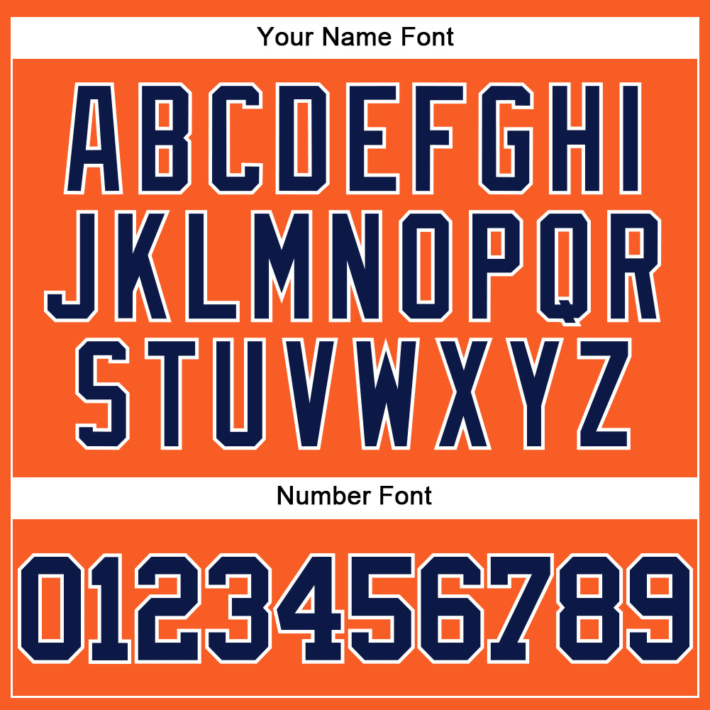 Custom Orange Navy-White Mesh Authentic Throwback Baseball Jersey