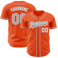 Custom Orange Gray-White Authentic Baseball Jersey