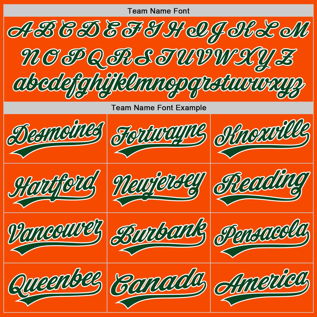 Custom Orange Green-White Authentic Baseball Jersey