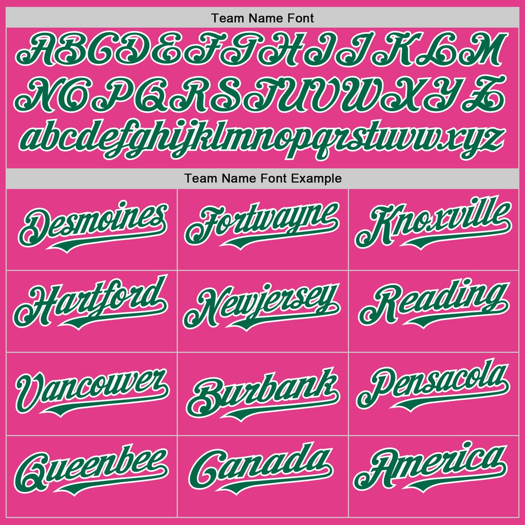 Custom Pink Kelly Green-White Mesh Authentic Throwback Baseball Jersey