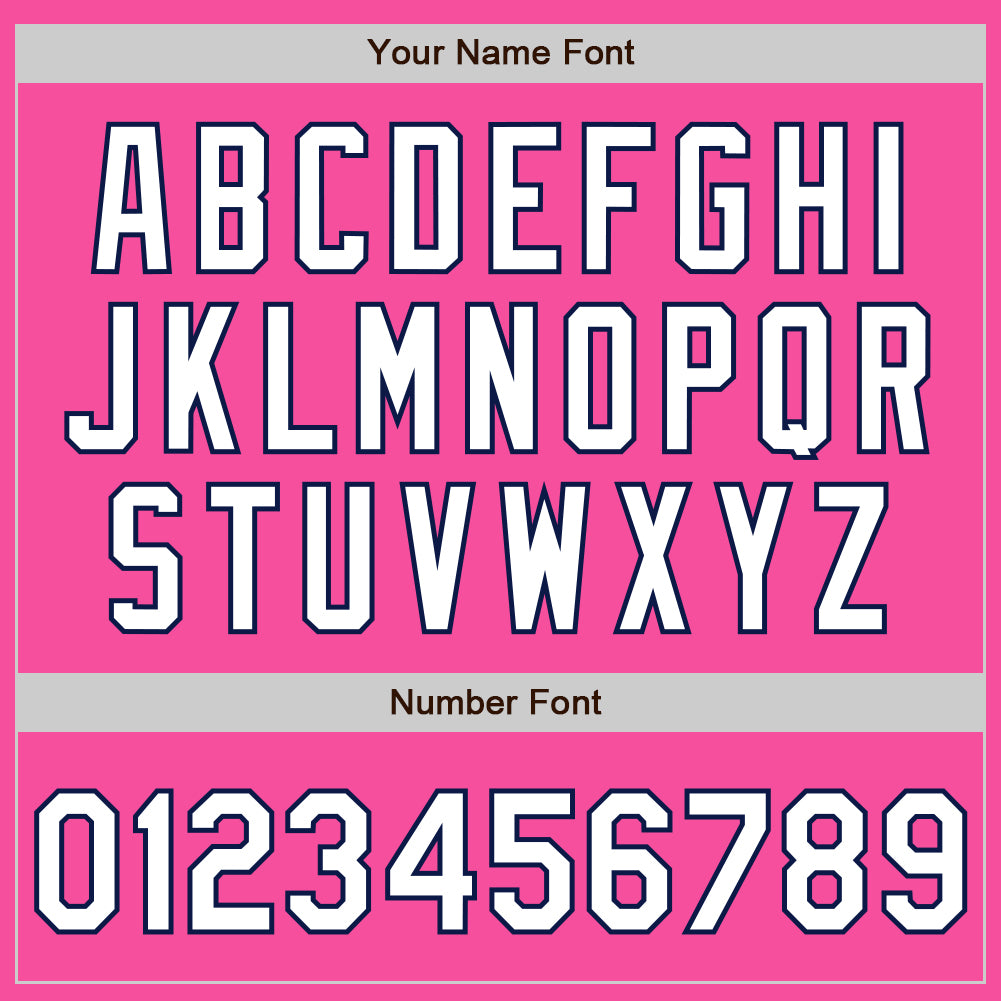 Custom Pink White-Navy Authentic Baseball Jersey