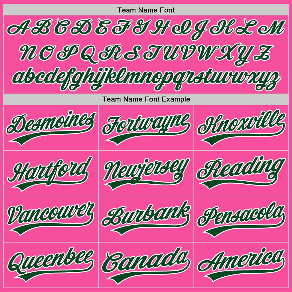 Custom Pink Green-White Authentic Baseball Jersey