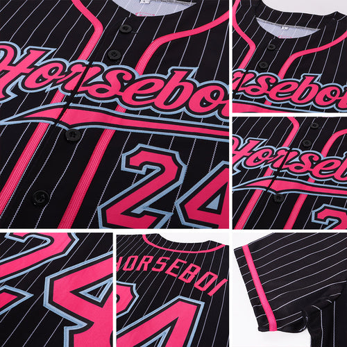 Custom Black Neon Green Pinstripe Neon Green Authentic Baseball Jersey