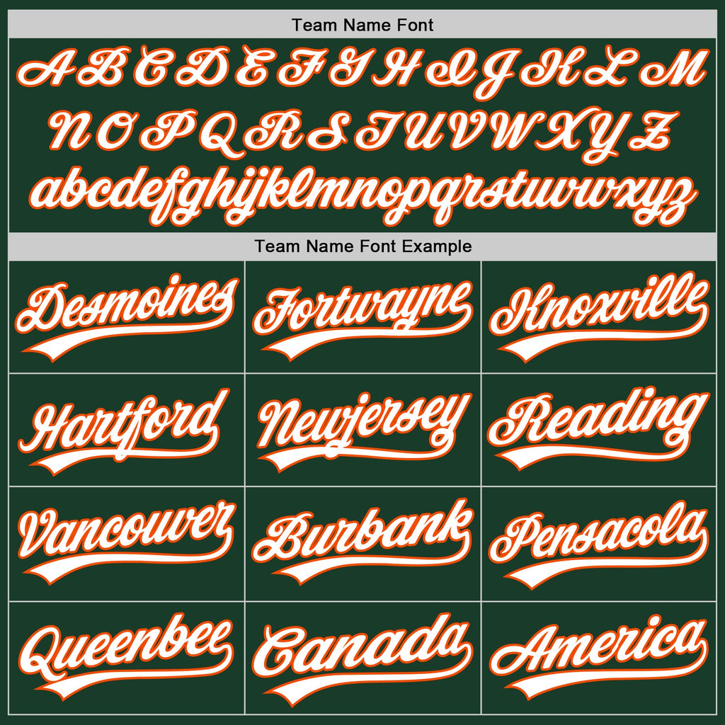 Custom Green White Pinstripe White-Orange Authentic Baseball Jersey