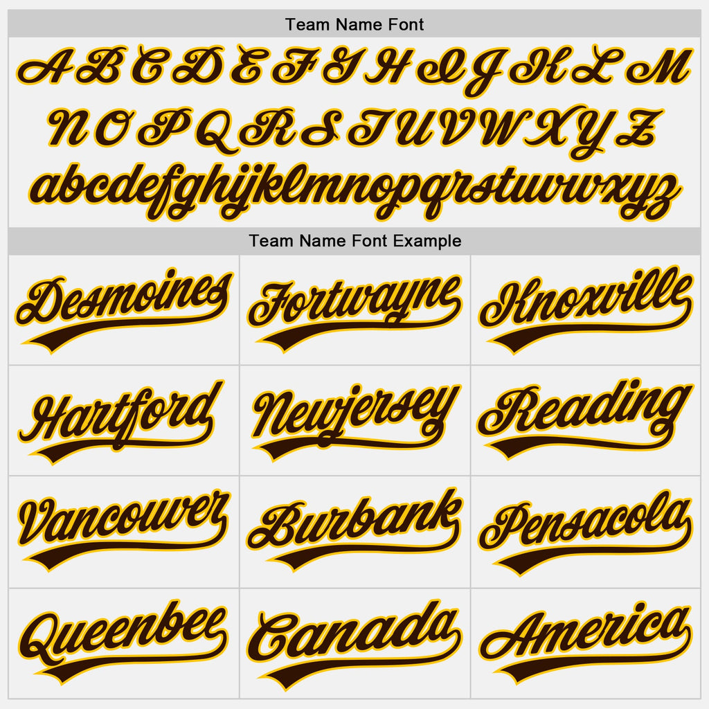 Custom White Brown Pinstripe Brown-Yellow Authentic Baseball Jersey