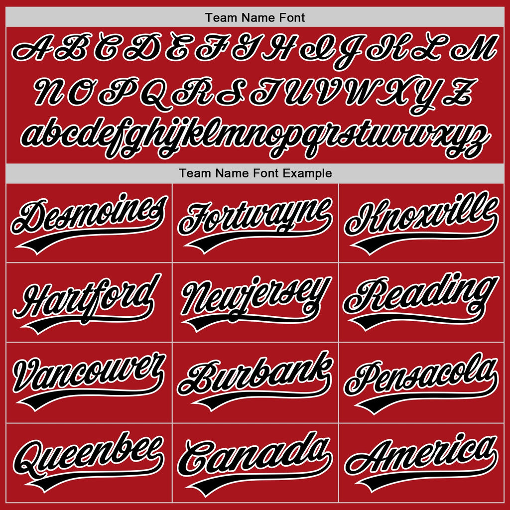 Custom Red Black Pinstripe Black-White Authentic Baseball Jersey