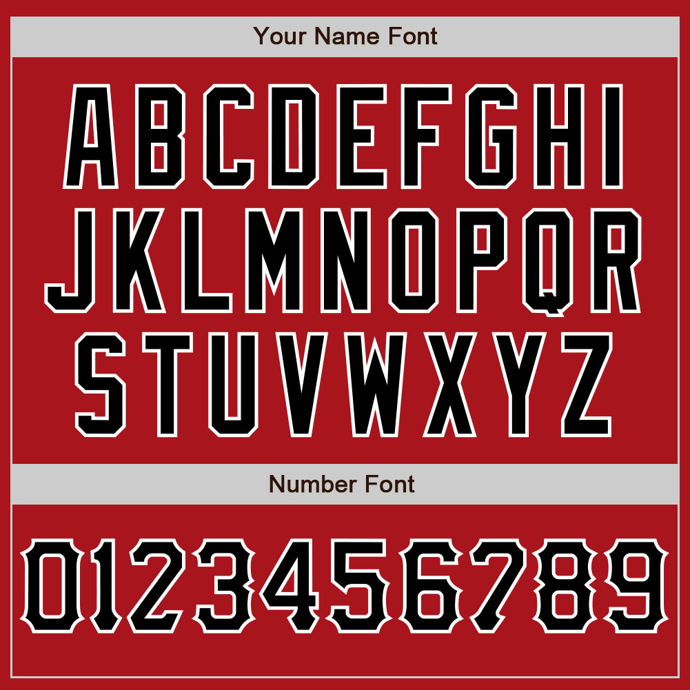 Custom Red Black Pinstripe Black-White Authentic Baseball Jersey