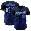Custom Black Royal-White Gradient Classic Vertical Stripe Authentic Baseball Jersey