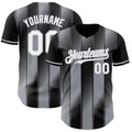 Custom Black White-Gray Gradient Classic Vertical Stripe Authentic Baseball Jersey