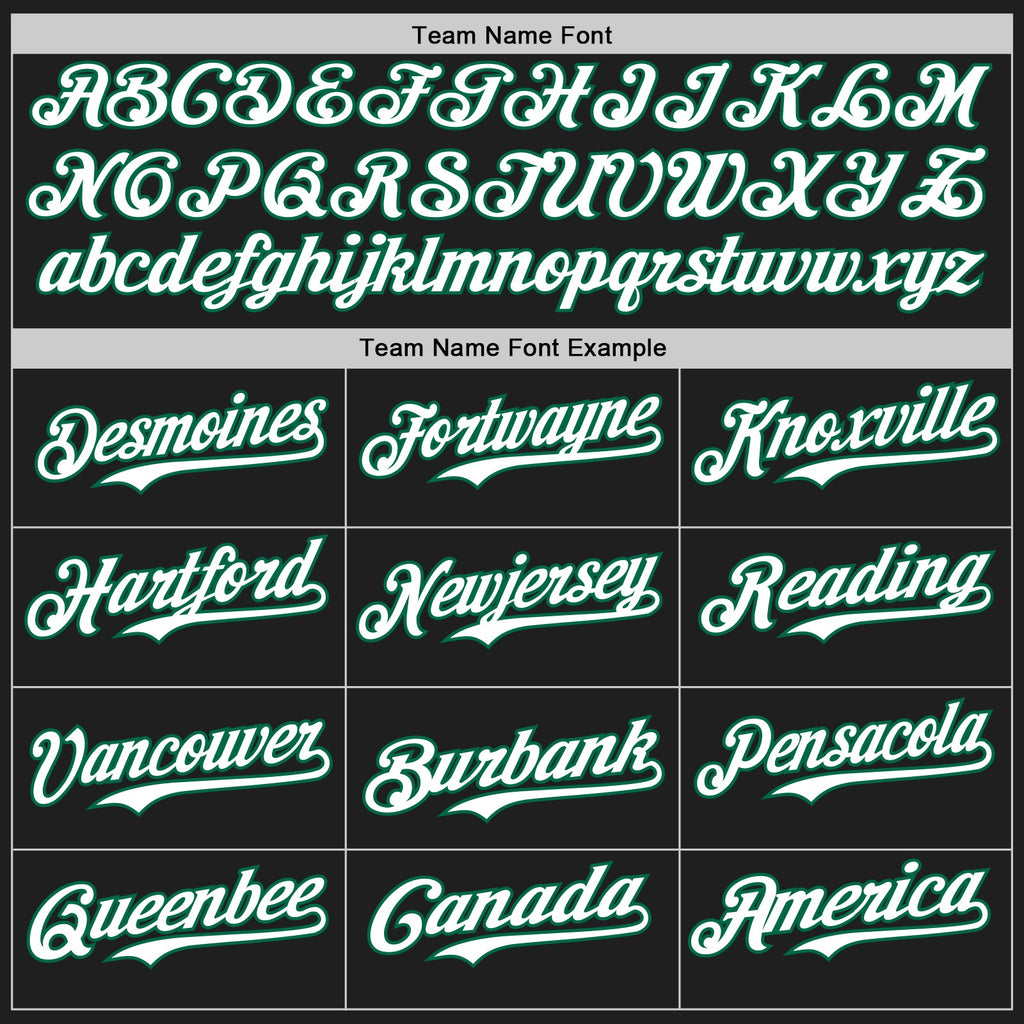 Custom Black White-Kelly Green Gradient Classic Vertical Stripe Authentic Baseball Jersey