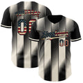 Custom Black Vintage USA Flag-Cream Gradient Classic Vertical Stripe Authentic Baseball Jersey
