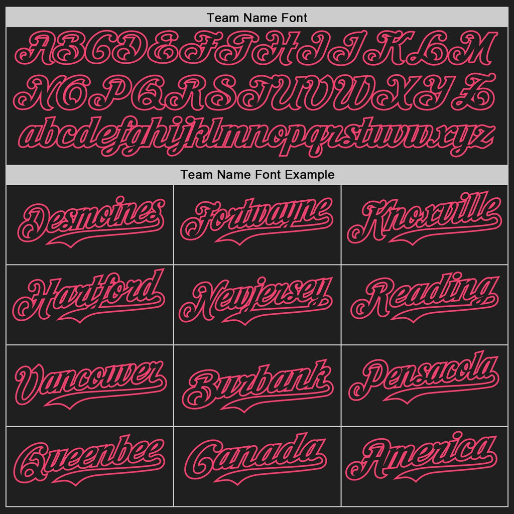 Custom Black-Neon Pink Gradient Classic Vertical Stripe Authentic Baseball Jersey