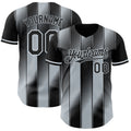 Custom Black-Silver Gradient Classic Vertical Stripe Authentic Baseball Jersey