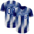 Custom Royal-White Gradient Classic Vertical Stripe Authentic Baseball Jersey