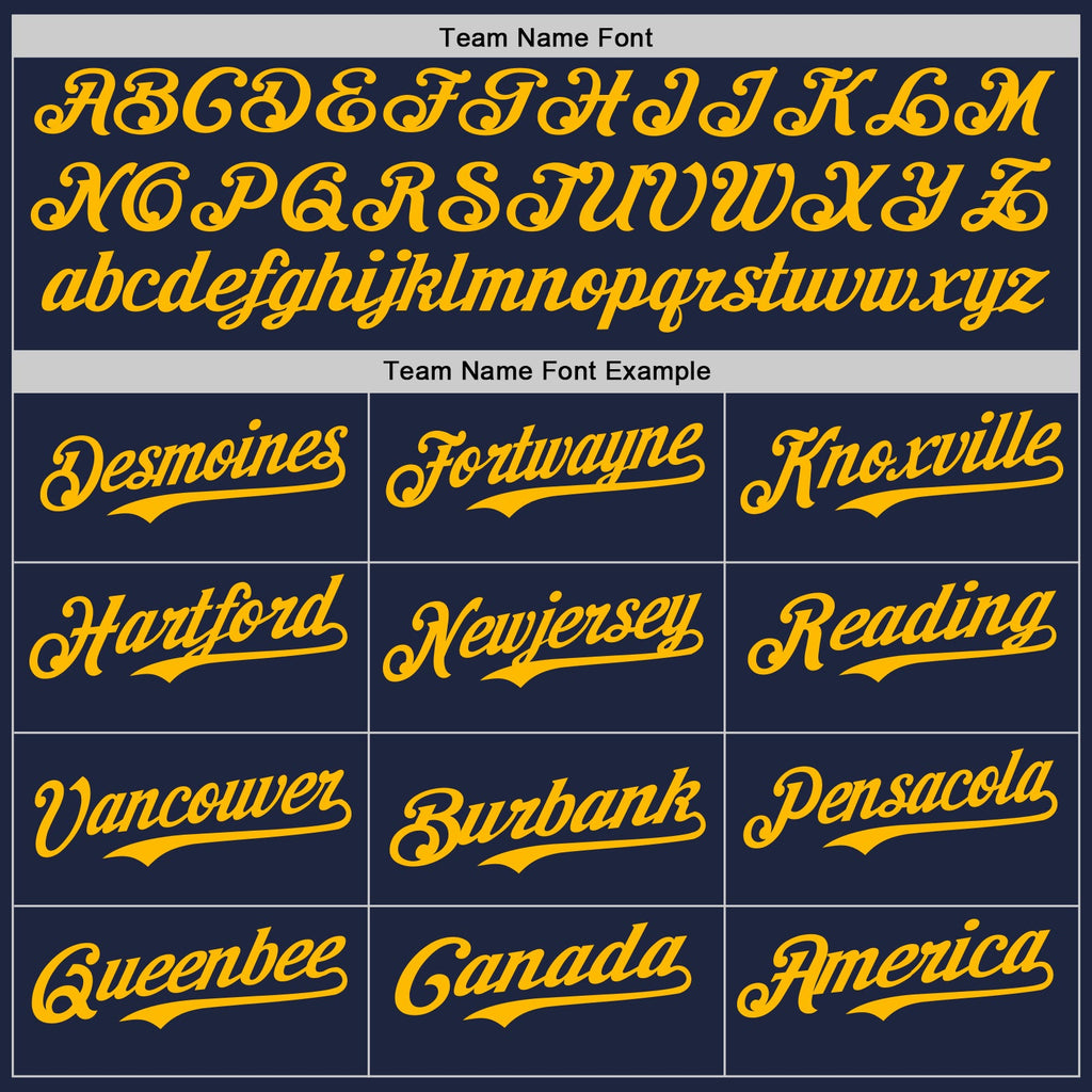 Custom Navy Gold-Red Gradient Classic Vertical Stripe Authentic Baseball Jersey