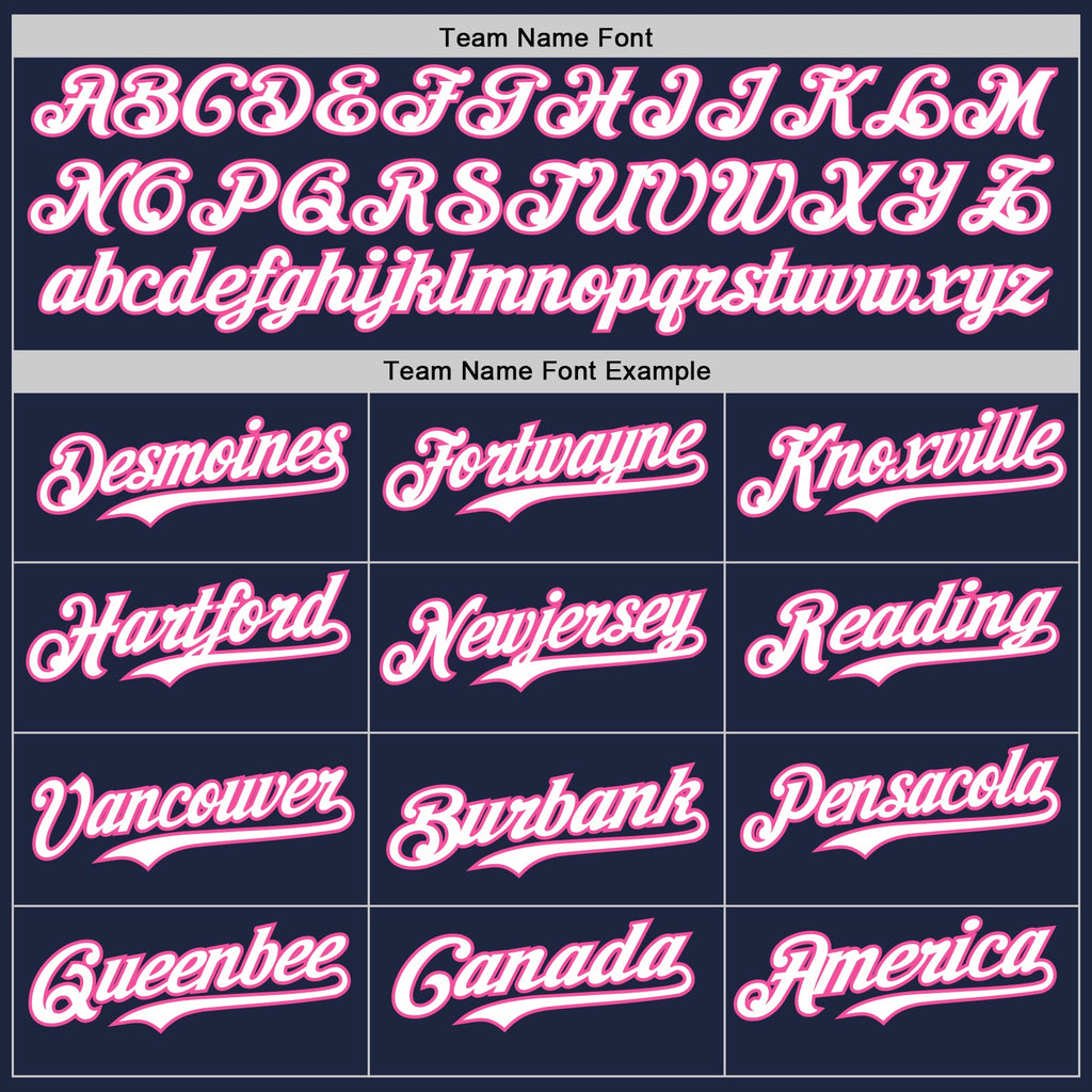 Custom Navy White-Pink Gradient Classic Vertical Stripe Authentic Baseball Jersey