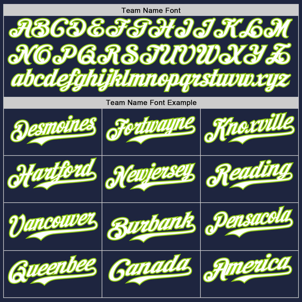 Custom Navy White-Neon Green Gradient Classic Vertical Stripe Authentic Baseball Jersey
