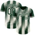 Custom Green Cream-Cream Gradient Classic Vertical Stripe Authentic Baseball Jersey