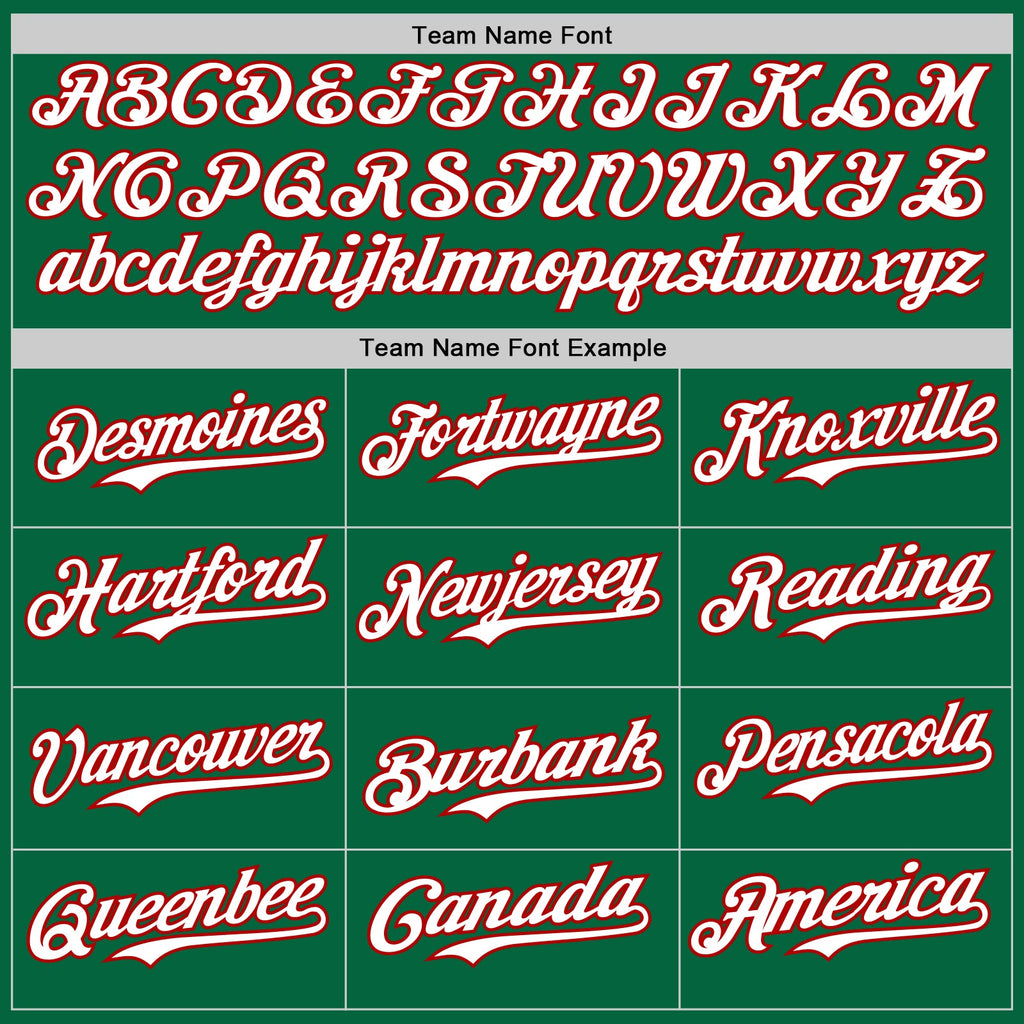 Custom Kelly Green White-Red Gradient Classic Vertical Stripe Authentic Baseball Jersey