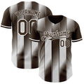 Custom Brown-White Gradient Classic Vertical Stripe Authentic Baseball Jersey