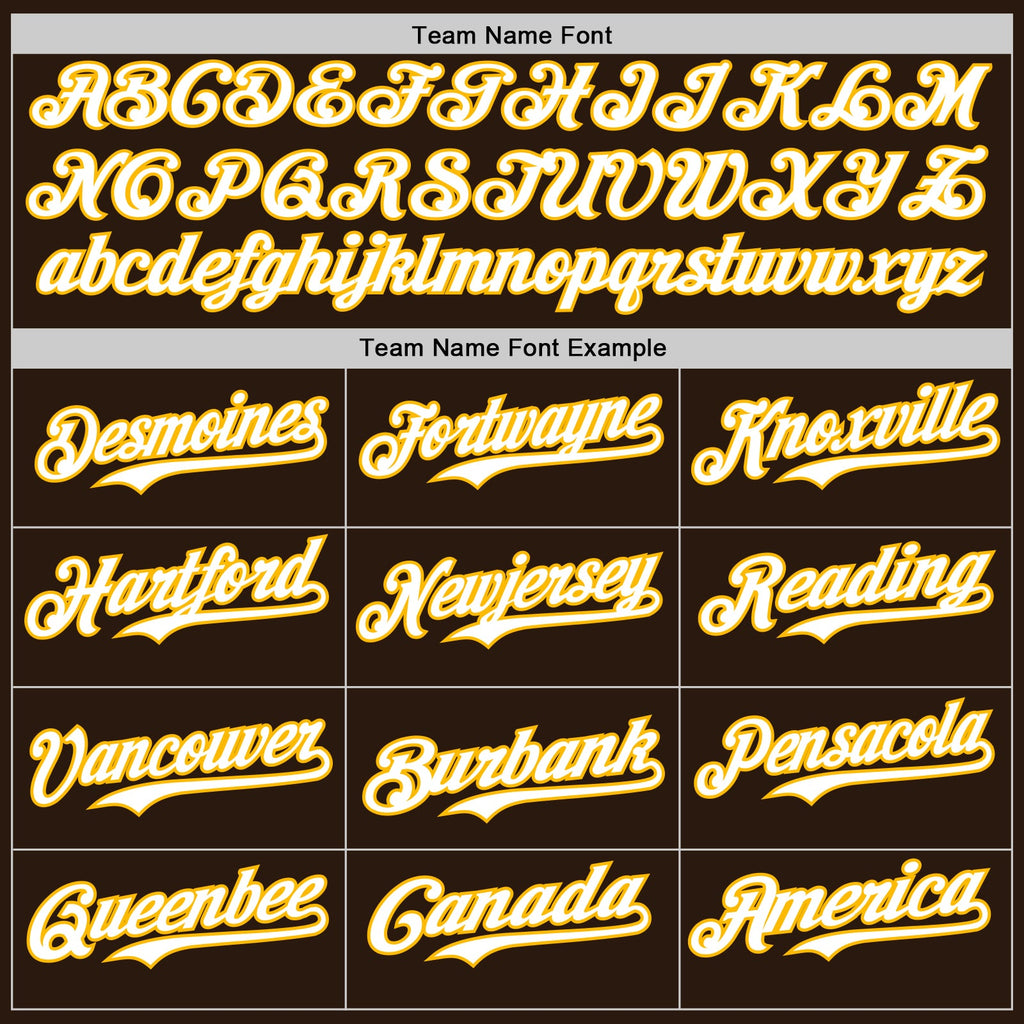 Custom Brown White-Gold Gradient Classic Vertical Stripe Authentic Baseball Jersey