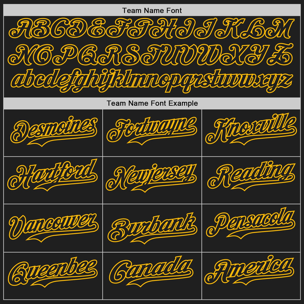 Custom Black-Gold Classic Vertical Stripe Fluid Liquid Texture Authentic Baseball Jersey