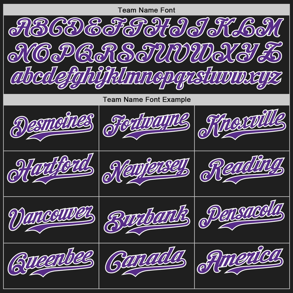 Custom Black Purple-White Classic Vertical Stripe Fluid Liquid Texture Authentic Baseball Jersey