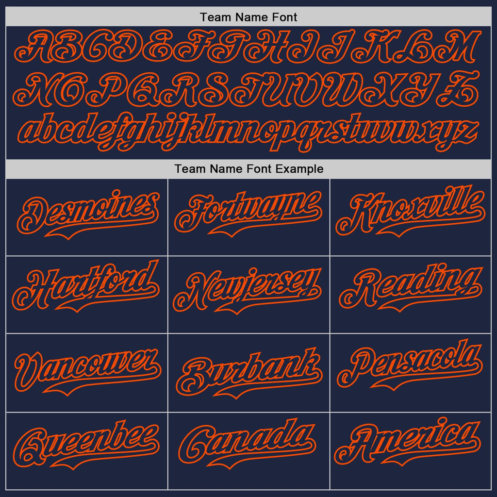 Custom Navy-Orange Classic Vertical Stripe Fluid Liquid Texture Authentic Baseball Jersey
