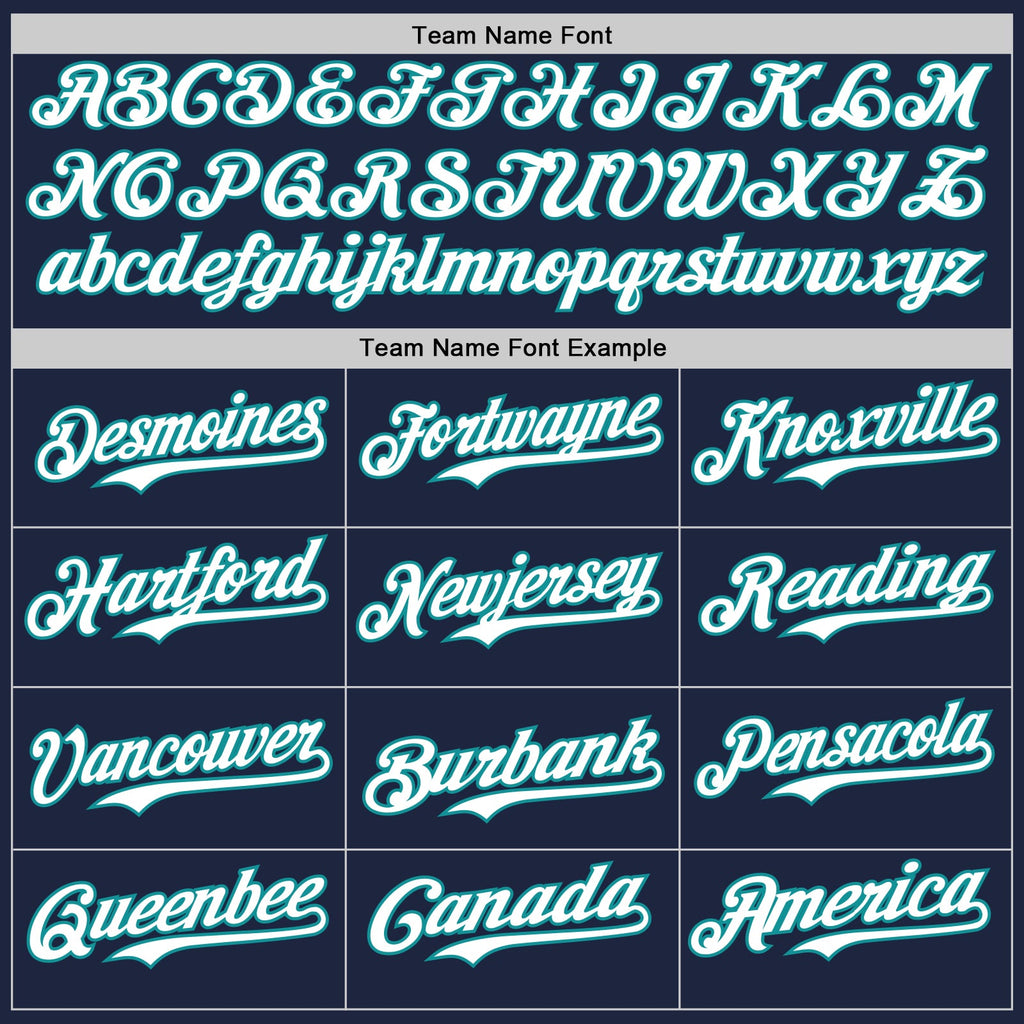 Custom Navy White-Teal Classic Vertical Stripe Fluid Liquid Texture Authentic Baseball Jersey