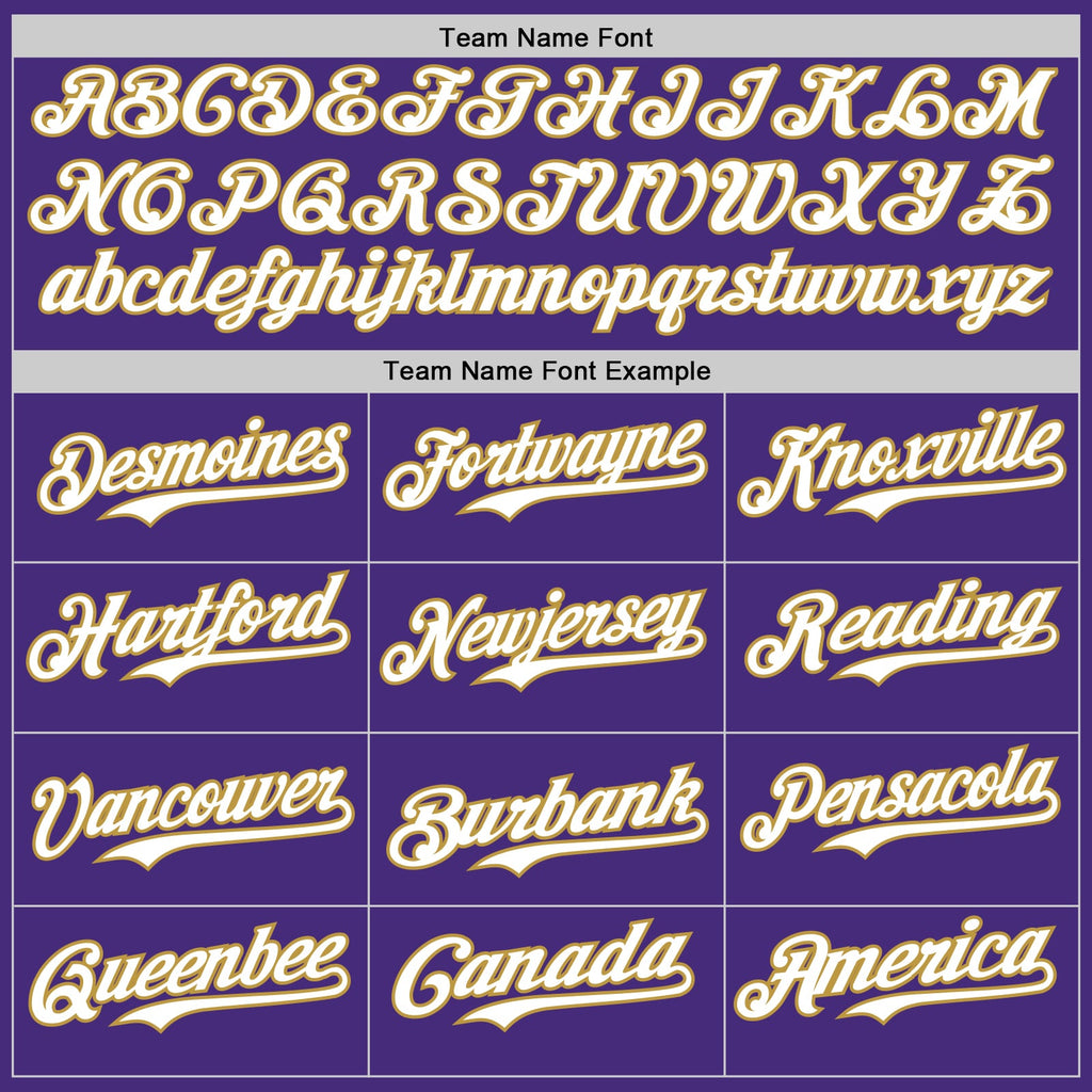 Custom Purple White-Old Gold Classic Vertical Stripe Fluid Liquid Texture Authentic Baseball Jersey